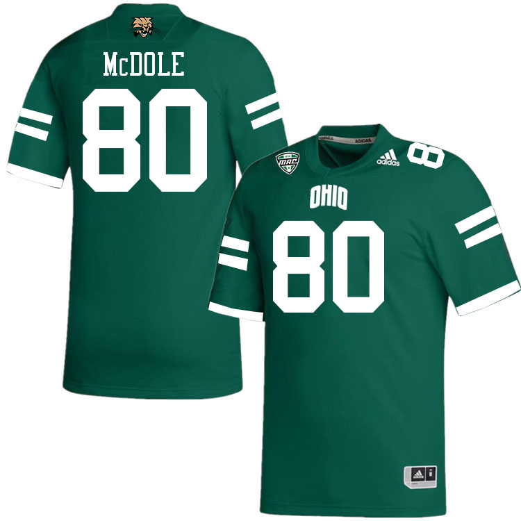 Ohio Bobcats #80 Ryan McDole College Football Jerseys Stitched-Green